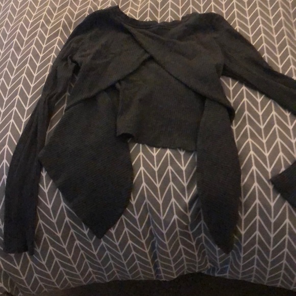 Carbon grey open back ribbed shirt - Picture 4 of 5